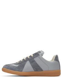 graue Leder niedrige Sneakers von Maison Margiela