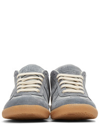 graue Leder niedrige Sneakers von Maison Margiela