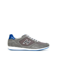 graue Leder niedrige Sneakers von Hogan