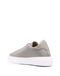 graue Leder niedrige Sneakers von Philipp Plein