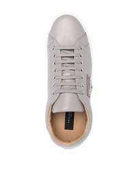 graue Leder niedrige Sneakers von Philipp Plein