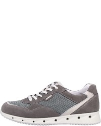 graue Leder niedrige Sneakers von IGI&CO