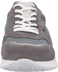 graue Leder niedrige Sneakers von IGI&CO