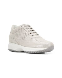 graue Leder niedrige Sneakers von Hogan