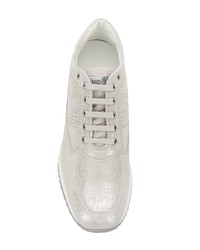 graue Leder niedrige Sneakers von Hogan