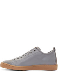 graue Leder niedrige Sneakers von Paul Smith