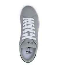 graue Leder niedrige Sneakers von Polo Ralph Lauren