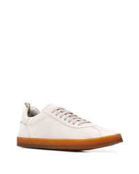 graue Leder niedrige Sneakers von Officine Creative