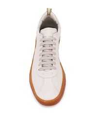 graue Leder niedrige Sneakers von Officine Creative