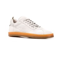 graue Leder niedrige Sneakers von Officine Creative