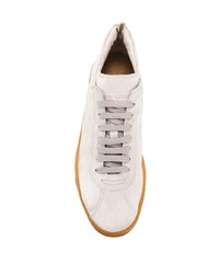 graue Leder niedrige Sneakers von Officine Creative