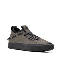 graue Leder niedrige Sneakers von Bruno Bordese