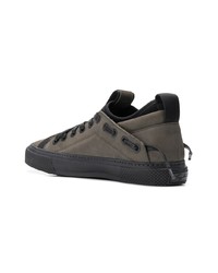 graue Leder niedrige Sneakers von Bruno Bordese