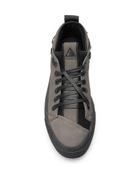 graue Leder niedrige Sneakers von Bruno Bordese