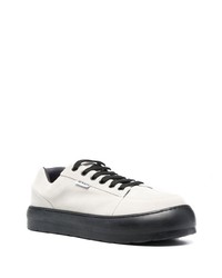 graue Leder niedrige Sneakers von Sunnei