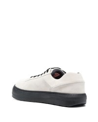 graue Leder niedrige Sneakers von Sunnei