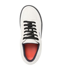 graue Leder niedrige Sneakers von Sunnei