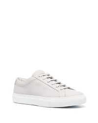 graue Leder niedrige Sneakers von Moorer