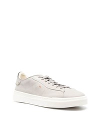 graue Leder niedrige Sneakers von Santoni