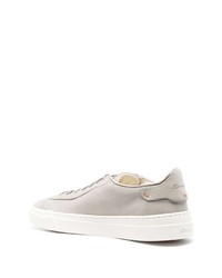 graue Leder niedrige Sneakers von Santoni