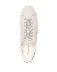 graue Leder niedrige Sneakers von Santoni