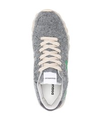 graue Leder niedrige Sneakers von DSQUARED2