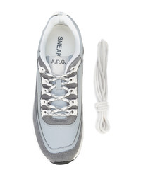 graue Leder niedrige Sneakers von A.P.C.