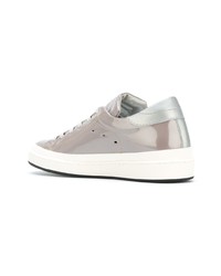 graue Leder niedrige Sneakers von Philippe Model