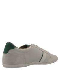 graue Leder niedrige Sneakers von Lacoste