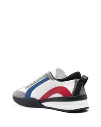 graue Leder niedrige Sneakers von DSQUARED2