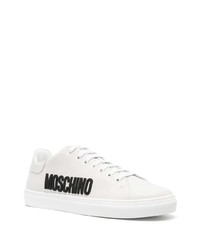 graue Leder niedrige Sneakers von Moschino