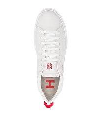 graue Leder niedrige Sneakers von BOSS