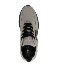 graue Leder niedrige Sneakers von Giuseppe Zanotti