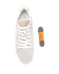 graue Leder niedrige Sneakers von Tod's