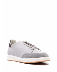 graue Leder niedrige Sneakers von Brunello Cucinelli