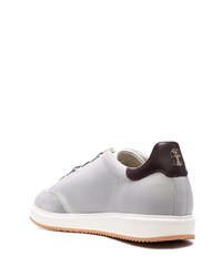 graue Leder niedrige Sneakers von Brunello Cucinelli