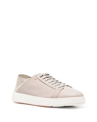 graue Leder niedrige Sneakers von Santoni