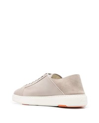 graue Leder niedrige Sneakers von Santoni