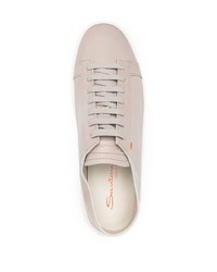 graue Leder niedrige Sneakers von Santoni