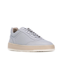 graue Leder niedrige Sneakers von Etq.