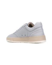 graue Leder niedrige Sneakers von Etq.