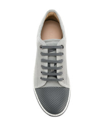 graue Leder niedrige Sneakers von Lanvin