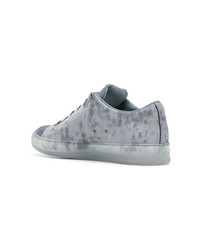 graue Leder niedrige Sneakers von Lanvin