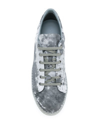 graue Leder niedrige Sneakers von Lanvin