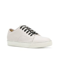 graue Leder niedrige Sneakers von Lanvin