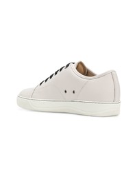 graue Leder niedrige Sneakers von Lanvin