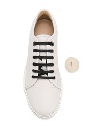 graue Leder niedrige Sneakers von Lanvin