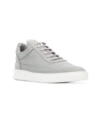 graue Leder niedrige Sneakers von Filling Pieces