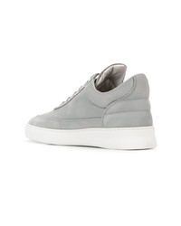 graue Leder niedrige Sneakers von Filling Pieces