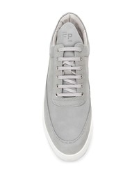 graue Leder niedrige Sneakers von Filling Pieces